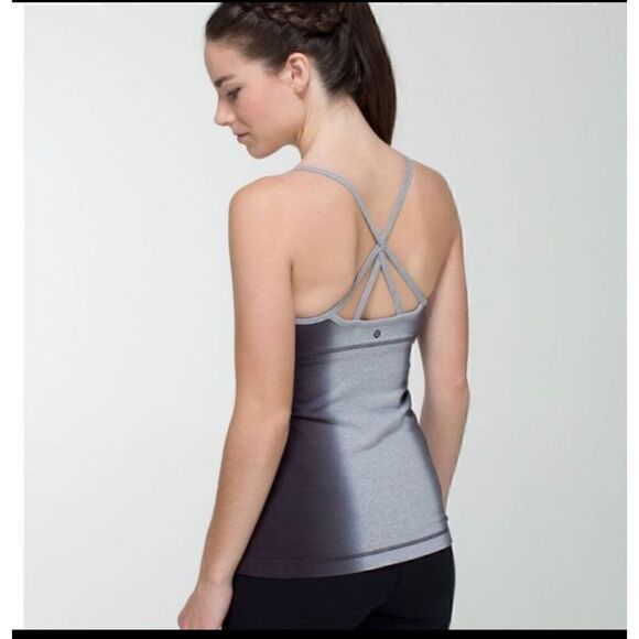 Lululemon Athletica Women's Satya Tank Heathered Grey Size 6 - Picture 2 of 8